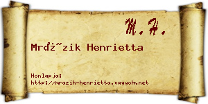Mrázik Henrietta névjegykártya