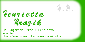 henrietta mrazik business card